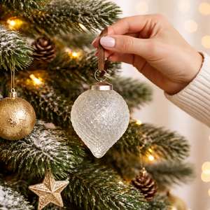 <b>Pinecone</b> Hanging Ornament | Clear Glass Ball Christmas | Tree Decor Festive | Home Party Decoration | Foam Material Bauble - Product Image 4