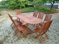 Ensemble de table de patio en bois d'acacia bon marché de prix usine pour le mobilier extérieur en bois de jardin et de restaurant
