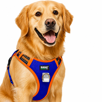 Harness Anjing Mewah Tanpa Tarikan, Pelindung Dada yang Dapat Disesuaikan, Bantalan Lembut, Bahan Polyester/Nylon, Kancing Gesper, Motif Cetak, Untuk Anjing Kecil