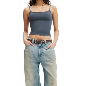 Camiseta sin mangas deportiva informal para mujer, servicio OEM, color personalizado, 100% algodón, tela transpirable sin mangas, precio al por mayor sin tirantes - Product Image 1