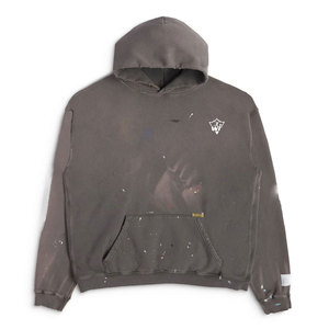 Premium <b>Men</b> Distressed Hoodies Heavy Cotton <b>Pullover</b> Hooded Streetwear Custom Apparel Manufacturer - Product Image 1
