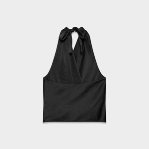 Blusa Formal de Oficina para Mujer, Verano, Sexy, 100% Poliéster, Cuello Halter, Escote Profundo, Blusa sin Mangas, Blusa con Cuello Halter para Mujer - Product Image 4