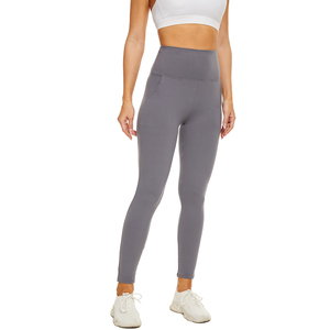 Wholesale 2026 New Year Custom Women's Mid Waist Solid Quick Dry Breathable Yoga <b>Leggings</b> <b>with</b> <b>Pocket</b> Sport Style - Product Image 3