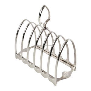 Directo de fábrica, recién llegado, personalizable, latón, Metal, Base con bordes florales, soporte de almacenamiento para tostadas chapado en oro y plata inglesa - Product Image 2