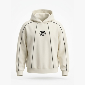 Drop-shoulder Premium Minimalist Streetwear Oversized <b>Waterproof</b> Embroidered Fleece <b>Hoodie</b> with Organic Cotton - Product Image 2