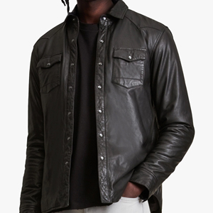 Chemise en cuir véritable pour homme, manches courtes et longues, collection hiver 2026, qualité supérieure, vente chaude - Product Image 2