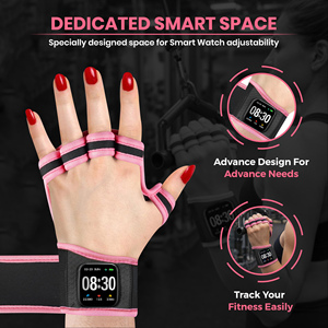 Open Hand For Air Neoprene Fingerless Gloves Velcro Closure Wrist Support Palm Protection For Weight Lifting Bodybuilding Gym - Product Image 3
