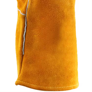 Gants de soudeur en cuir de vache avec logo personnalisé imprimé, vêtements de travail, protection thermique, gants de construction - Product Image 6