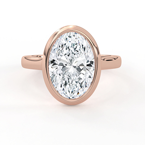 แหวนหมั้นเพชรทรงรี 3.08 กะรัต เพชรเลี้ยงในห้องปฏิบัติการ ทองคำแท้ 14K 18K ประดับแบบ Bezel Set ดีไซน์เรียบหรู แหวนแต่งงานสำหรับผู้หญิง - Product Image 3