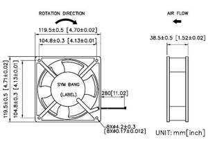 A12038-D (manchon) 115V 230V 120*38mm AC Axial Fan - Product Image 5