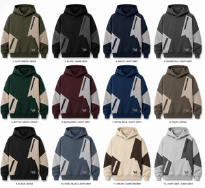 Sweat à capuche oversize en polaire pour homme, dernier design, patchwork color block, poche avant, style streetwear, vêtement d'automne - Product Image 6
