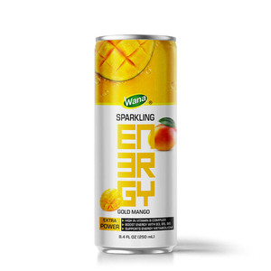 Sparkling Energy Gold Mango Flavour 250ml Canned <b>Beverage</b> Sacs OEM Private Label Ready to Drink 24 Pack - Product Image 1