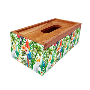 Boîte à mouchoirs en bois imprimée, dernier design, magnifique, finition dorée, écologique, moderne, personnalisable, pour décoration de fête, vente en gros - Product Image 5
