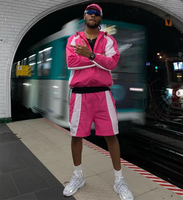 Ensemble short et veste coupe-vent d'été en nylon et polyester pour homme, respirant, confortable, léger, uni, streetwear
