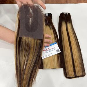 Cabello de trama recta de hueso 100% Extensiones de cabello humano vietnamita crudo Buena calidad con precio de fábrica naranja - Product Image 3