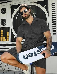 Men Summer <b>Knitted</b> Embroidered 100% Cotton Quick Dry Short Sleeve Custom Logo Joggers Suits <b>Set</b> Shirt and Short <b>Set</b> - Product Image 4