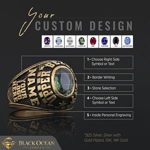 Anillo de Graduación Universitario BOJ MCollege Ring 011 Personalizado en Plata con Diamantes, Unisex, Certificado por GIA, Micro, Bajo Precio - Product Image 5