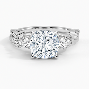 SOJ <b>Ring</b> 028 Cushion Cut 925 <b>Silver</b> Budding Willow Three <b>Stone</b> Diamond <b>Ring</b> 2ct D Color VVS1 Moissanite GRA Certified Low Price - Product Image 1