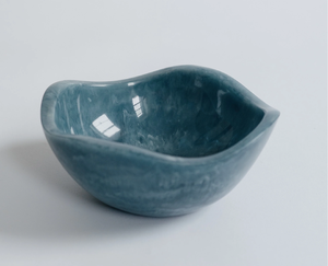 Handicrafted Eco-Friendly Resin Bowl Classic Design Blue Glaze Home Decor <b>Camping</b> Food Serving Dish - Product Image 1