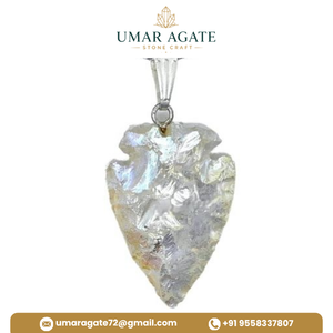 Pendentif en forme de pointe de flèche en quartz Angel Aura de qualité supérieure, fait main, 1 à 1,5 pouce, bijoux en pierres précieuses, Feng Shui - Product Image 2