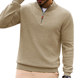 Contemporary Look <b>Men's</b> Sweatshirt High Quality Basic Cotton Blended Outdoor Lightweight Full Sleeve Quarter Zip Up Sweatshirt - Product Image 5
