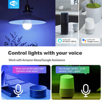 Nueva Versión Mejorada, Bombilla LED Inteligente WiFi Tuya de 9W, Mini RGBCW E27, con 16 Millones de Colores y Ajuste de Luz Blanca Cálida, PST-WFA19