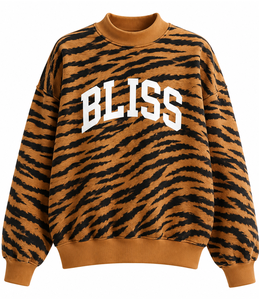 Oversized Cotton <b>Mock</b> <b>Neck</b> Sweatshirt for Women Custom Front Logo Relaxed Casual Streetwear Pullover <b>Top</b> - Product Image 6