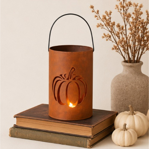 Set of 2 Metal Cutout Pumpkin <b>Lanterns</b> Farmhouse Fall Harvest Decorative Candle Holder Buckets for Halloween Party On Sale - Product Image 4
