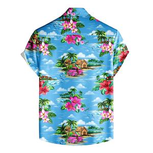 Camisa hawaiana de manga corta para hombre, ropa con estampado Floral, de verano, venta al por mayor, nuevo estilo - Product Image 2