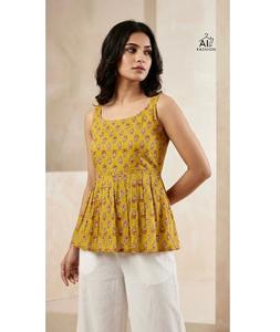 Kurtis Cortos de Algodón de Estilo Moderno Indio con Estampado Digital, Tallas Grandes, Colección de Túnicas y Kurtis Casuales para Uso Diario - Product Image 1