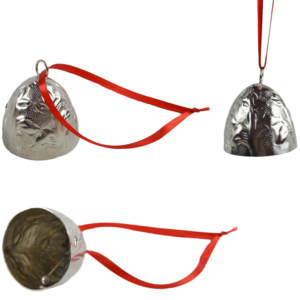 Campana Colgante Navideña de Metal, Diseño con Acabado Plateado, Campana de Hierro para Colgar en el Árbol de Navidad y Campana Festiva - Product Image 6