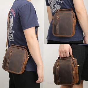 Sac messager de luxe léger en cuir véritable pour hommes et femmes, mallette professionnelle marron pour ordinateur portable avec bandoulière réglable - Product Image 4