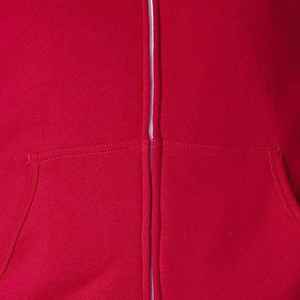 เสื้อฮู้ดซิปผู้ชาย สีแดงล้วน ผ้าเฟรนช์เทอร์รี่ ลำลอง มีกระเป๋า แขนยาว ผ้าถัก - Product Image 2