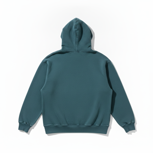 Sweat-shirt à capuche surdimensionné pour homme en coton vert French Terry, pull décontracté avec poche avant et imprimé craquelé, idéal pour l'hiver - Product Image 3