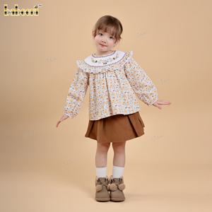 Blusa Floral Casual con Estampado Floral, ODM OEM, Conjuntos de Ropa para Niñas al por Mayor - DR4495, 100% Algodón - Product Image 2