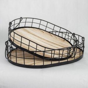 Industrial Design Wooden Serving <b>Trays</b> With Border Design And Rope Handles Kitchenware Use Multifunctional Design <b>Storage</b> <b>Tray</b> - Product Image 2