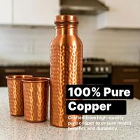 Botella de Agua de Cobre de Lujo de Primera Calidad, Recipiente para Agua Alcalina, Botella de Hidratación de Metal Puro, Reutilizable, Ecológica, Grande