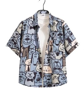 Camisa de manga corta con estampado floral para mujer, camisa holgada con botones y cuello vuelto, Top informal para primavera y verano - Product Image 4