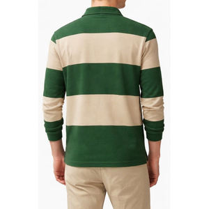 Chemise de rugby pour homme de haute qualité, personnalisée, imprimée sur le devant, respirante, manches longues, 100% coton, col rabattu, pull-over, polos pour homme - Product Image 2