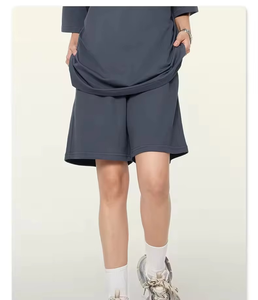 Pantalones cortos deportivos de estilo americano con cordón ajustable para hombre, color liso, venta al por mayor para ropa urbana - Product Image 4