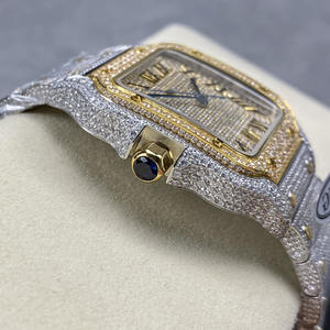 Reloj de lujo con movimiento suizo automático estilo hip-hop de alta calidad, con diamantes de moissanita VVS, reloj automático con moissanita VVS. - Product Image 3