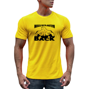 Men's Short Sleeve O-<b>Neck</b> Knitted Solid Color Casual Sporty Front Logo Quick Dry Regular Fit <b>Light</b> Blue T-Shirt - Product Image 4