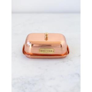 Plato para Mantequilla Clásico de Cobre al por Mayor con Asa de Latón, Contenedor de Almacenamiento de Mantequilla de Metal Hecho a Mano, Accesorio de Cocina Vintage - Product Image 1