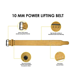 Cinturón de Levantamiento de Pesas Ajustable de Cuero Genuino para Entrenamiento de Fuerza, Sentadillas, Peso Muerto y Fisicoculturismo - Product Image 2