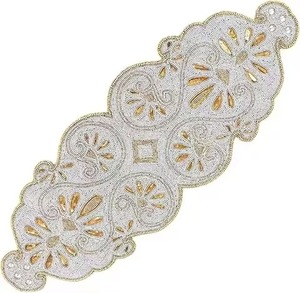 Camino de mesa bordado con cuentas de primera calidad para hogares modernos, camino de mesa decorativo con cuentas para bodas y centros de mesa para fiestas. - Product Image 6