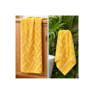 Serviettes de Bain Jacquard en Coton 100% Zéro Torsion, Réutilisables, de Qualité Exceptionnelle, Origine Inde, Tissage Artisanal, Vente en Gros - Product Image 1