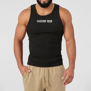 Débardeur de sport pour hommes en gros, coupe stringer, dos nageur, avec emmanchures profondes, pour musculation, personnalisable, OEM - Product Image 2