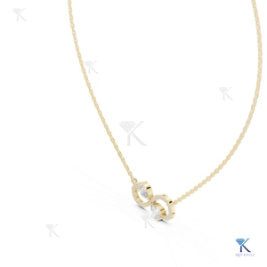 Collar con Colgante Infinito de Diamantes Cultivados en Laboratorio, en Oro Sólido, para Mujer, Corte Pera, Dos Piedras, Joyería Clásica para Aniversario - Product Image 4