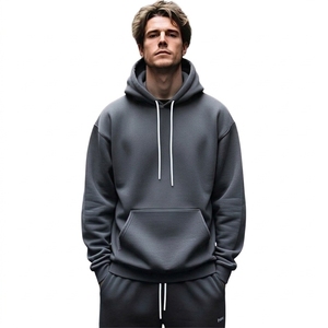 Ensemble de survêtement à capuche pour homme, couleur unie, manches longues, décontracté, respirant, sweat-shirt et pantalon de survêtement en coton, vêtements d'automne - Product Image 3