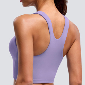 Camiseta sin mangas básica de canalé con impresión de logotipo personalizado de secado rápido, camisetas cortas de verano para mujer - Product Image 6